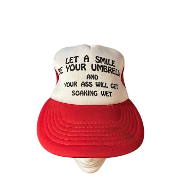 Vintage snapback dad hat novelty trucker cap red, black, white adjustable mesh - Picture 1 of 9
